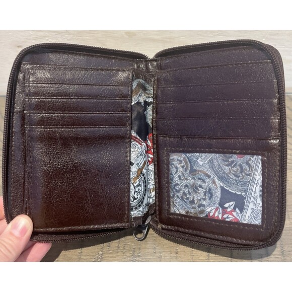 BelleRose Women's Wallet Brownblack Leather - Picture 5 of 7